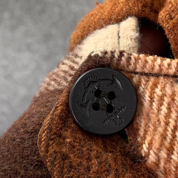 Vintage Sears Flannel Shirt Men Large Shacket 70's Hippie Brown Plaid Outerwear - Picture 3 of 12